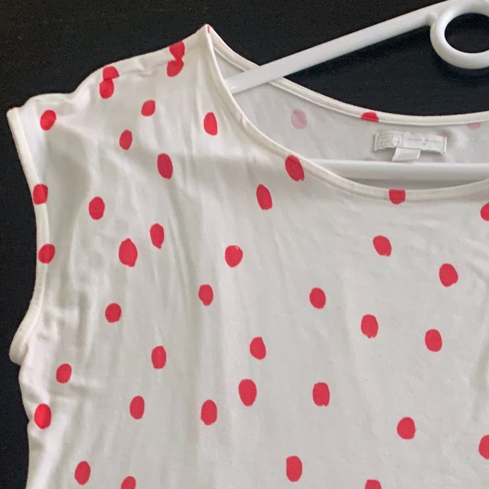 14th And Union Cap Sleeve Polka Dot Printed Top Size M
